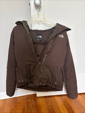 The North Face Brown Hooded Puffer Jacket